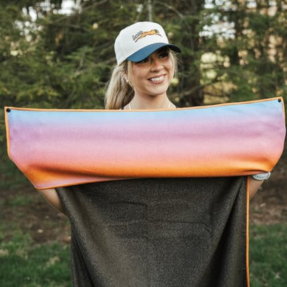 Sprints Athletic Running Towel, Full-Sized, Car Seat Cover - Performance Microfiber (Golden Glow) - color: Golden Glow W/ Snaps