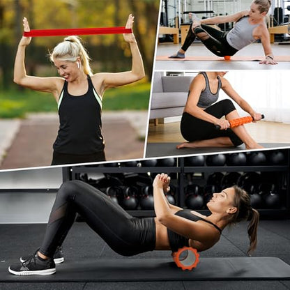 RedSwing 5-in-1 Foam Roller Set - High Density Deep Tissue Massage Roller with Ball, Band & Bag for Full Body Muscle Recovery and Pain Relief