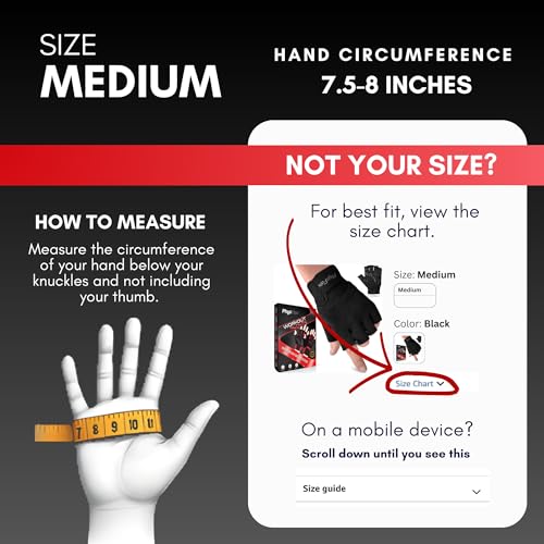 PhysFlex Workout Gloves for Men & Women - Weight Lifting & Gym Gloves with Enhanced Grip, Wrist Support & Palm Protection - Fitness, Training, Crossfit, Cycling & Exercise