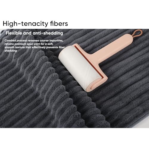 Luxury 4-Piece Quick-Dry Bath Towel Set 27.5X 55 Inches – Ultra Soft Microfiber for Bathroom, Bar, Pool, Gym & Travel – Elegant Twill Design - color: Darkgrey-lightgrey-coffe-orange