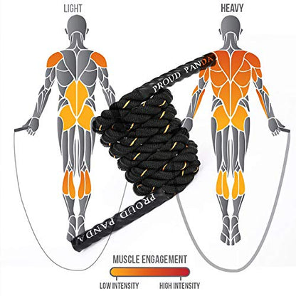 Heavy Jump Ropes for Fitness 2LB/3LB/5LB,Weighted Adult Skipping Rope Exercise Battle Ropes for Men & Women,Total Body Workouts, Power Training in Gym to Improve Strength and Building Muscle - color: 5LB Professional Edition fitness(9.2 ft)