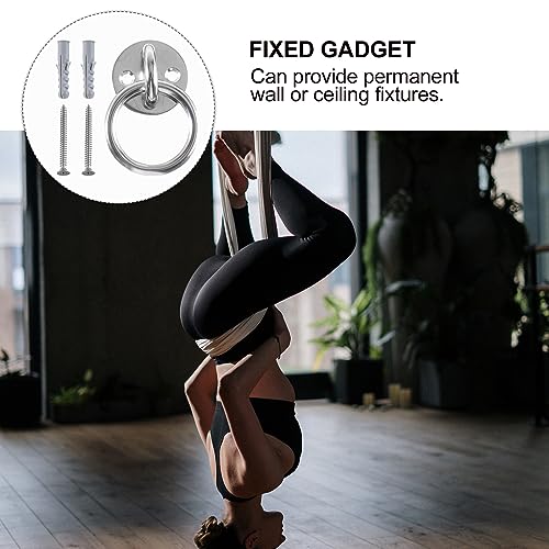 WOONEKY 1Set Suspension Trainer Bracket Heavy Duty Ceiling Anchor for Gymnastic Rings Yoga Swings Resistance Trainers Fixed Disk for Mounting