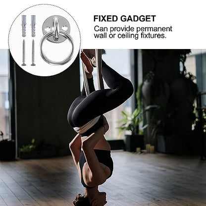 WOONEKY 1Set Suspension Trainer Bracket Heavy Duty Ceiling Anchor for Gymnastic Rings Yoga Swings Resistance Trainers Fixed Disk for Mounting