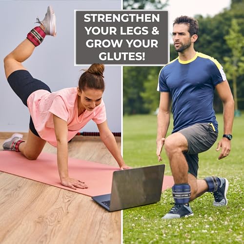 Adjustable Ankle Weights for Women & Men – 1 Pair (2–10 lbs) Wrist, Arm & Leg Weights for Gym, Yoga & Home Workouts – Secure Fit Strap Design – Durable Fitness Training Equipment - color: Turquoise Blue