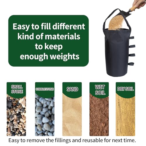 Canopy Weight Bags 200 lbs, Heavy Duty 1680D Tent Weights Sand Bags for Canopy Legs, Outdoor Sandbag Weights for Sun Shelter, Patio Umbrella, Gazebo (Sand Not Included)