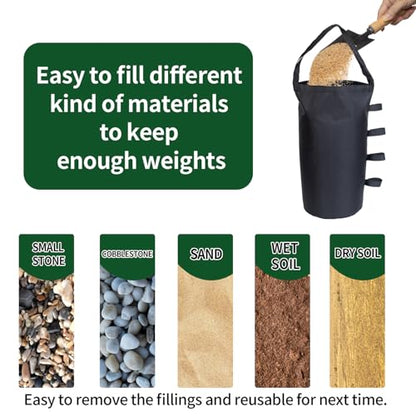 Canopy Weight Bags 200 lbs, Heavy Duty 1680D Tent Weights Sand Bags for Canopy Legs, Outdoor Sandbag Weights for Sun Shelter, Patio Umbrella, Gazebo (Sand Not Included)
