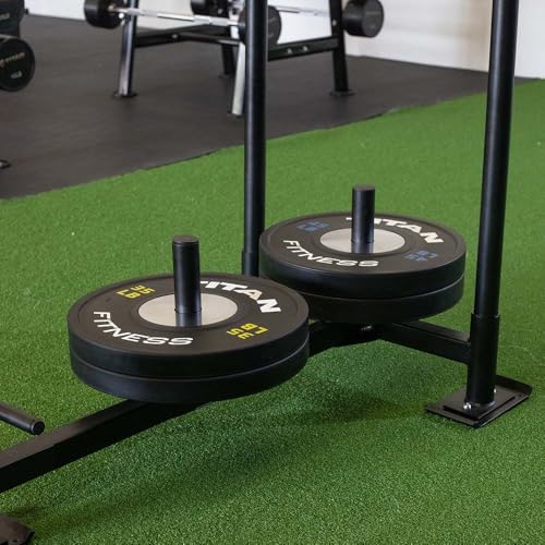 Titan Fitness High-Low Push Pull Drag Sled for Speed Training and Agility, 600 LB Capacity, Use on Grass, Turf, Concrete or Asphalt, Fits Olympic Weight Plates