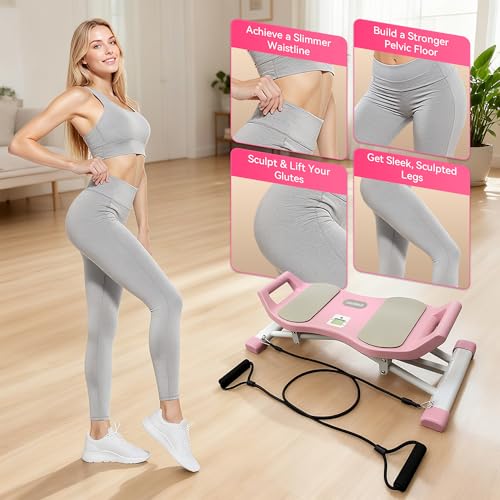 EPHESPORT Rocking Balance Board with Resistance Bands – Ski-Inspired Stepper for Core & Stability Training, LCD Monitor, 300 lbs Capacity, Wobble Fitness Trainer for Home Gym