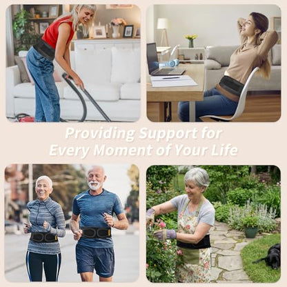Slim & Narrow Back Brace for Lower Back Pain Women and Men, Lightweight & Thin Back Support Belt for Sciatica, Herniated Disc Relief, Breathable Lumbar Support Belt with Dual Adjustable Compression-XS