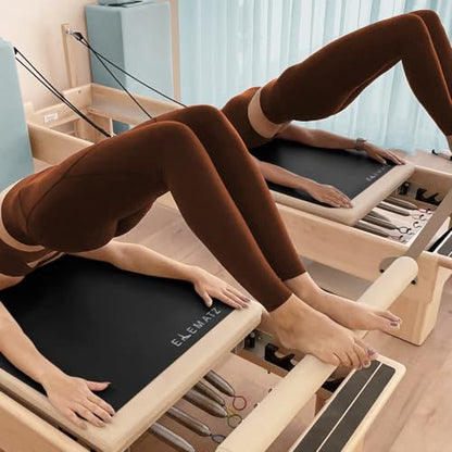 Premium Pilates Reformer Mat - Machine Washable Suede & Natural Rubber - Non-Slip, Hygienic Carriage Cover for Pilates Sessions - color: Black
