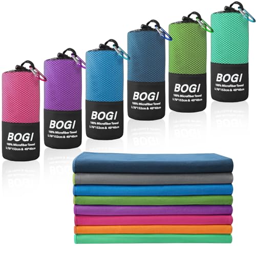 BOGI Microfiber Travel Sports Towel-Quick Dry Towel, Soft Lightweight Microfiber Camping Towel Absorbent Compact Travel Towel for Camping Gym Beach Bath Yoga Swimming Backpacking (M:40''x20''-Nblue) - color: Navy Blue, size: M:40''x20''