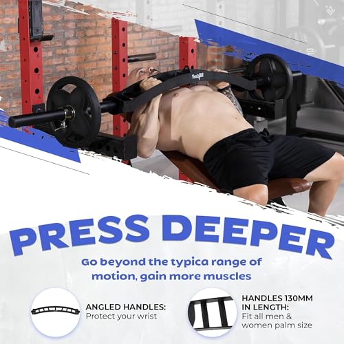 Yes4All Multi Grip Barbell & Cable Attachment - Swiss Bar, American Bar for Greater Range of Motion, with 2 Collars, Fits Olympic Weight Plates - Home Gym & Support Pressing, Lifting & Curls - color: B. Multigrip Barbell & Cable Attachment 600lbs