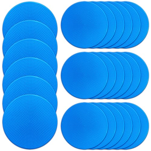 Poly Spot Markers 4 inch/9 inch Non-Slip Rubber Agility Training Markers Floor Dots Flat Field Cones for Football, Soccer, Basketball, School Exercise Drills, Dance Practice - style: 4.73 inch 24 Pcs Blue (TPE)