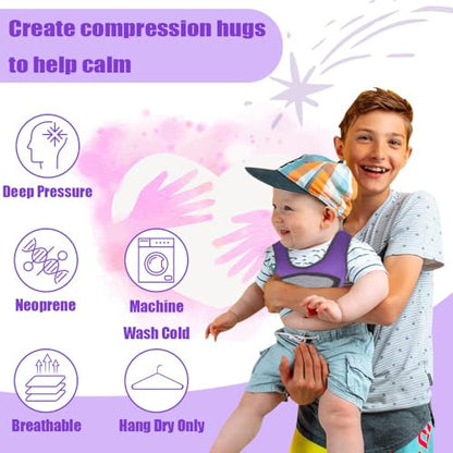 Compression Vest for Kids (Large, Ages 10+) Weighted Vest for Kids Including 6 Removable Weights Purple