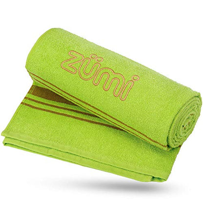 Zumi 100% Cotton Quick Dry Travel Towel - Soft, Thin, Compact, Highly Absorbent, Lightweight Camping Towel for Beach, Gym, Bath, Shower, Swimming, Dorm, RV - Green - color: Green Large