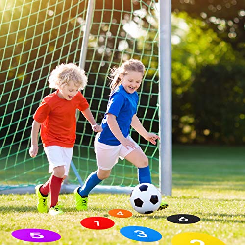 10 Pcs Poly Spots, Haploon 9 Inch Non Slip Floor Dots Sport Set for Drills Training Soccer Football Basketball Footwork Teaching Marker Field