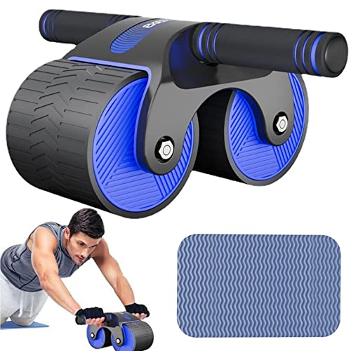Automatic Rebound Aabdominal Wheel, 1 Set Of 2023 Upgraded Automatic Rebound Abdominal Wheel Cell Phone Stand Ab Roller With Kneeling Pad For Abdominal Core Strength Training Abdominal Muscle Roller (Blue)
