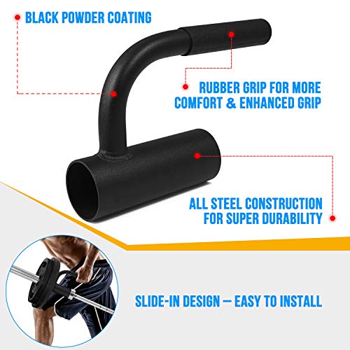 Yes4All Exercise Machine Adjustable T Bar Row Attachment, D Row Handle/Landmine Handle Attachment with Textured Rubber Handles - color: B. Black Single Landmine Handle