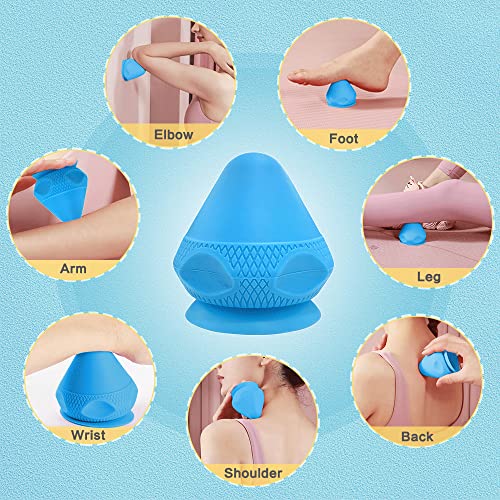Zelen Trigger Point Massage Ball Shoulder Knot Remover Back Muscle Wall Mounted Massage Ball Deep Tissue Pressure Balls Trigger Point Iliacus Muscle Psoas Release Tool Suction Cup Back Massager