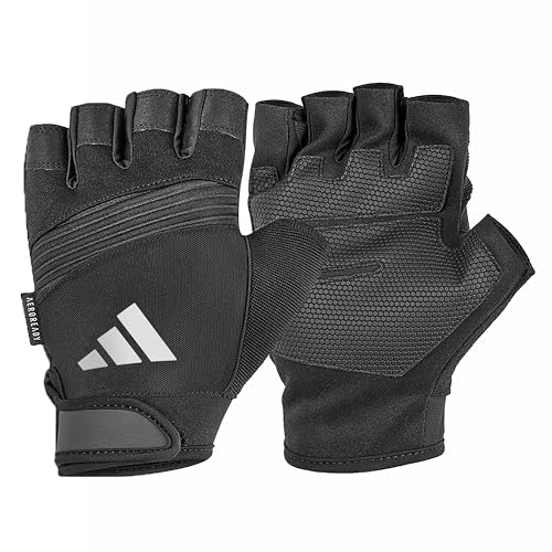 Adidas Aeroready Performance Weightlifting Gloves, Fingerless Workout Gloves - color: Grey, size: X-Large