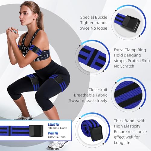 Booty Bands, Blood Flow Restriction Bands for Women/Men, Adjustable BFR Training Bands for Glutes & Hip Building, Occlusion Resistance Bands