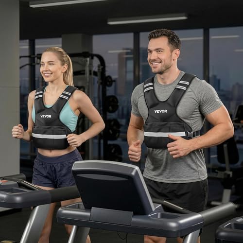 VEVOR Adjustable Weighted Vest, 4-10lbs/20-32lbs/24-40lbs/40lbs Comfortable X-Shape Body Weight Vest Set with 6/8 Weight Packs and Reflective Stripe, for Men Women, Workout Equipment for Strength Training Running Jogging - size: 24-40 lbs