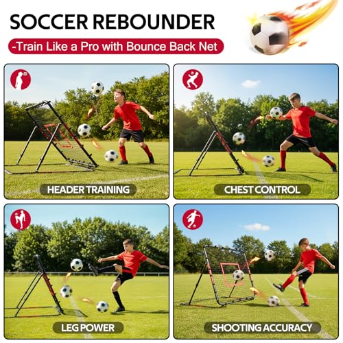 Volleyball Rebounder Net 40"x40" – Adjustable Angles Bounce Back Training Equipment for Volleyball, Baseball, Softball & Lacrosse, Durable, Portable, Easy Setup for Indoor & Outdoor Practice