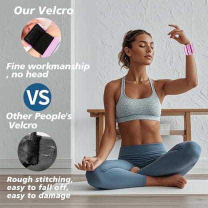 Wrist and Ankle Weights for Women & Men 2 Pack (1lb Each), Adjustable Silicone Wearable Arm & Leg Weights for Pilates, Gym, Yoga, Cardio, Strength Training - color: Pink