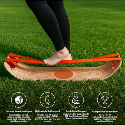 GIBBON SlackBoard, Balance Board Kids & Adults, Slackline Balance Trainer - color: Butterfly Plus - 2 Line