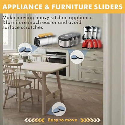 16 PCS PTFE(Teflon) 2 inch Furniture Glides Sliders, Furniture Sliders for Carpeted & Hardwood Floors, Self-Adhesive Floor Protector Pads,Furniture Feet Protectors - size: 2 inch(16pcs)