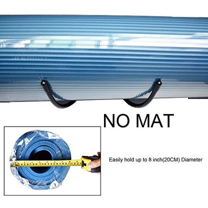 Yoga Mat Foam Rollers Wall Rack Wall Storage Mount Wall Holder Storage Shelf for Foam Rollers and Yoga Mat, Up to 8 Inch Diameter - No Mat -4/PK