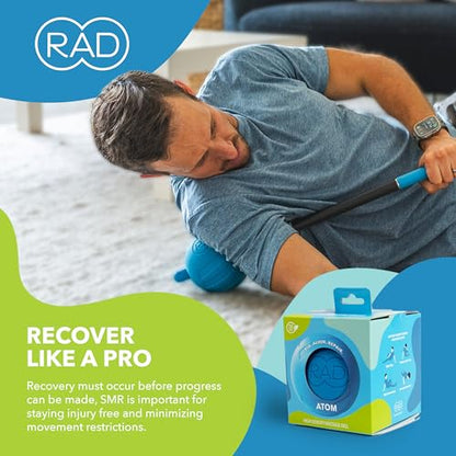 RAD Atom – Extra Firm Yoga Deep Tissue Massage Ball – Myofascial Release Ball for Back Pain, Shoulders, Glutes, Hamstrings, Traps & Pecs – Trigger Point & Mobility Therapy