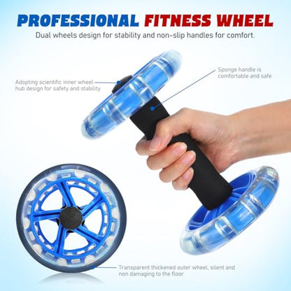 Toddmomy Ab Wheel Roller For Core Workout, Ab Roller Fitness Exercise Wheel Devices Abdominal Trainer for Men Women Core Strength Training Home Gym Fitness Equipment