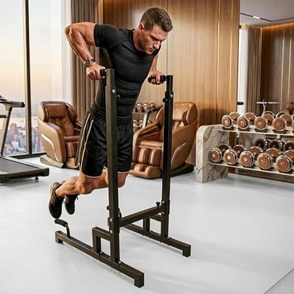 FEBTECH Dip Bar Station Heavy Duty Adjustable Dip Bars for Home & Gym Use – 32.87" L x 28.93" W x 52.35" H Parallel Dips Bar Stand 1000 LBS Capacity Dip Bars for Home Strength Calisthenics Equipment
