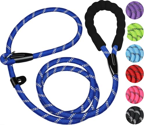 6 FT Heavy Duty Dog Leashes with Comfortable Padded Handle,Deep Blue - color: Deep Blue, size: 6 Feet x 1/2 Inch