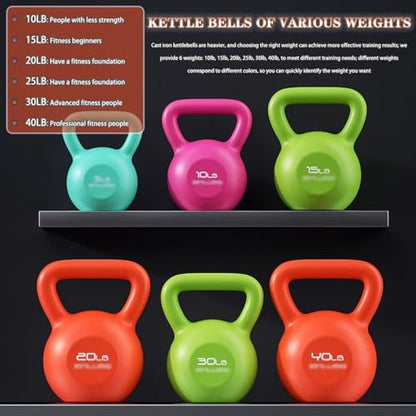 Kettlebell Home Men's Strength Training Kettle Bells, Professional Sports Shaping Kettle Ball, Protect The Floor, Swing/Squat/Push-up(Green-15lb)