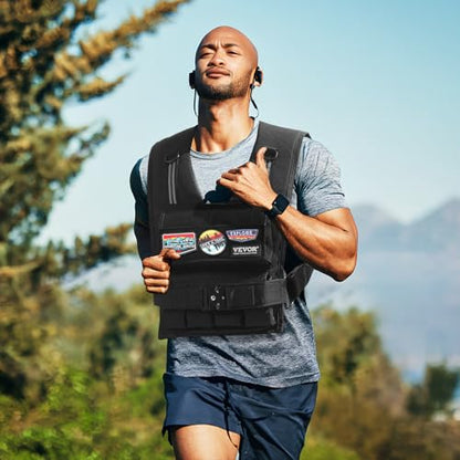 VEVOR Adjustable Weighted Vest, 11-20lb/20-32lbs/35lbs/40lbs Weight Vest with 6 Ironsand Weights and Reflective Stripe, Workout Equipment for Strength Training Running Jogging