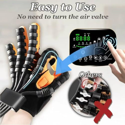 Rehabilitation Robot Gloves for Home, Robotic Hand Stroke Rehab, Finger Therapy Glove, 4 Training Modes Stroke Recovery Equipment for Hemiplegia (Left, S)