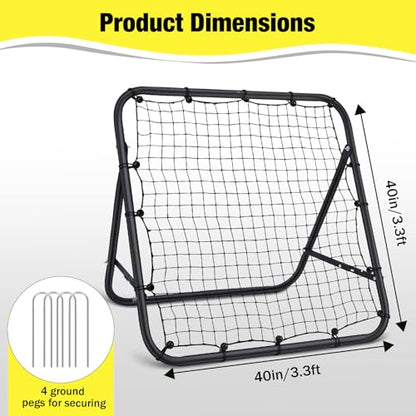 MoKo Soccer Rebounder, Quick-Switch Angle Soccer Rebounder Net, Portable & Easy Setup Rebound Net Football Training Gifts, Aids & Equipment at Backyard, Lawn, Park for Kids, Teens & Adults