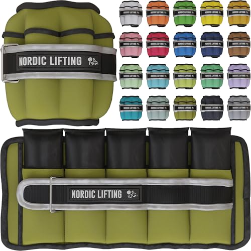 Adjustable Ankle Weights for Women & Men – 1 Pair (2–10 lbs) Wrist, Arm & Leg Weights for Gym, Yoga & Home Workouts – Secure Fit Strap Design – Durable Fitness Training Equipment - color: Army Green