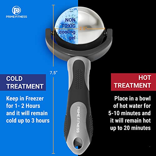 Cold Massage Roller Ball | Cold Therapy | Ice Roller Ball with Handle | cryo Stick | Relieve Muscle Pain (Black)