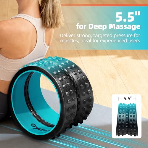 GymCope Back Roller for Back Pain Reliefn & Stretching, Deep Tissue Massage Roller Supports Up to 530 lbs / 240 kg, 5.5''-7.5'' Curved Foam Roller for Home Physical Stretching (Blue, Firm) - size: Firm