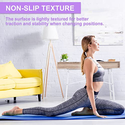 3 mm Thick Yoga Mat Bulk, Non Slip Exercise Workout Fitness Pad for Women Men, Gym Home Yoga Pilates, Easy to Clean, Sturdy PVC