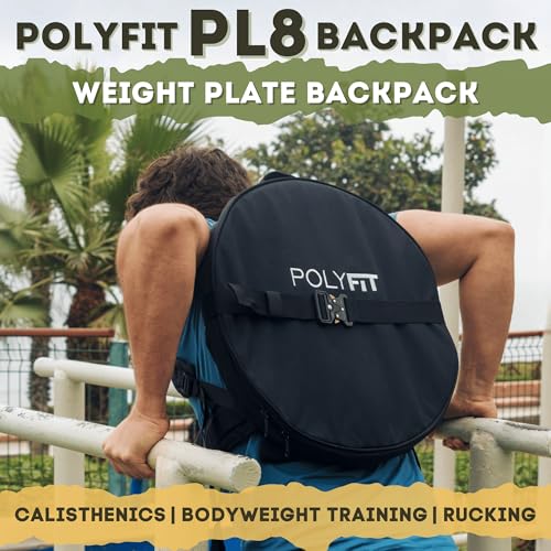 Polyfit PL8 Backpack for Olympic Weight Plates - Weighted Backpack for Strength Training, Rucking, and Gym Workouts - OD GREEN