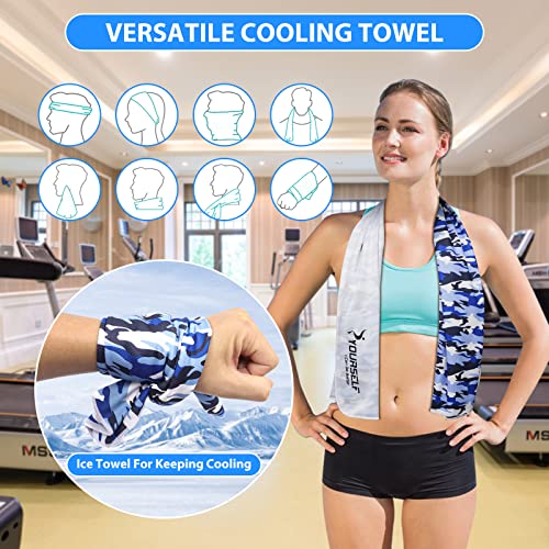 Cooling Towel, Cooling Towels for Neck,40" x 12"Ice Towel for Instant Cooling Relief, Soft Breathable Chilly Towel, Perfect Yoga, Golf, Sports - color: Mix