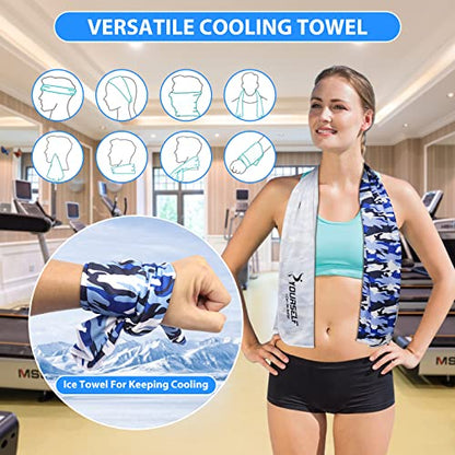 Cooling Towel, Cooling Towels for Neck,40" x 12"Ice Towel for Instant Cooling Relief, Soft Breathable Chilly Towel, Perfect Yoga, Golf, Sports - color: Mix