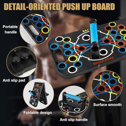 Push Up Board Foldable Adjustable Pushup Bar 56 in 1 Exercise Fitness Workout for Muscle Max Strength Training for Men Women Home Gym Equipment