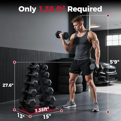 Dumbbell Rack Stand Only, Weight Rack for Dumbbells Compact A-Frame Home Gym Space Saver, 480/800 LBS Weight Capacity