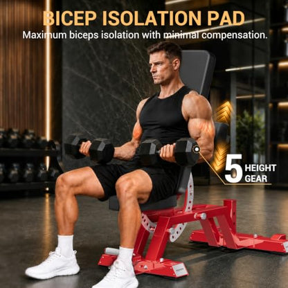 Keppi Fitness Bench6000 Weight Bench, Commercial Grade FID Workout Bench - color: Gloss Red