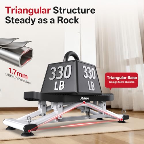 PASYOU Balance Board for Adults, Rock Stepper for Exercise at Home, Simulate Ski Machine with Resistance Band & LCD Display, 330lbs Weight Capacity, Ski Balance Trainer for Full Body